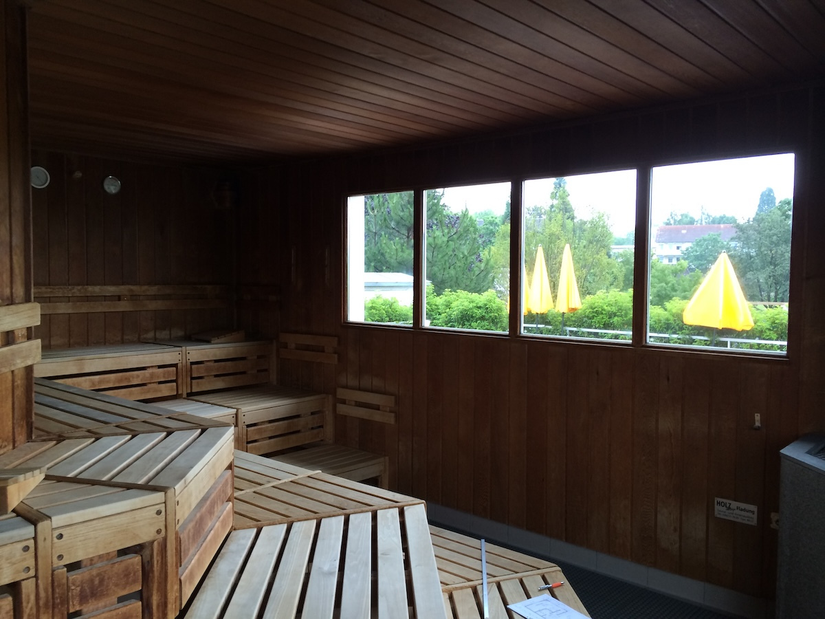 Öffentliche Sauna vor der Renovierung